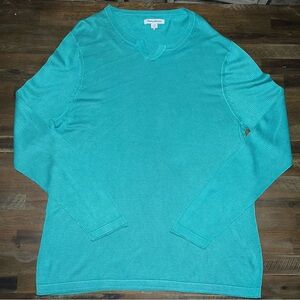 Tommy Bahama men’s teal long sleeve waffle knit shirt pima cotton/lyocell